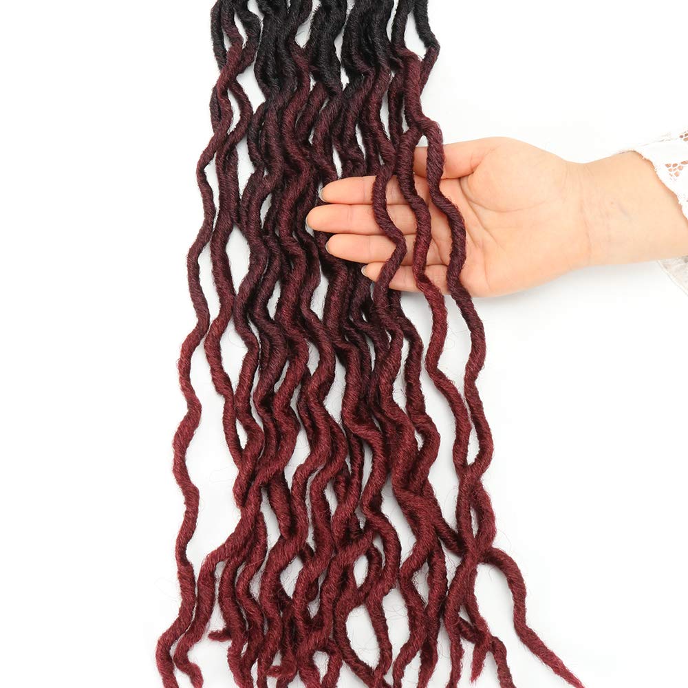 Eliza – Extensiones de cabello trenzado sintético, de rizos gitanos, ondulados, teñido degradado estilo ombre, 8 paqueteslotes, 100 % kanekalon,