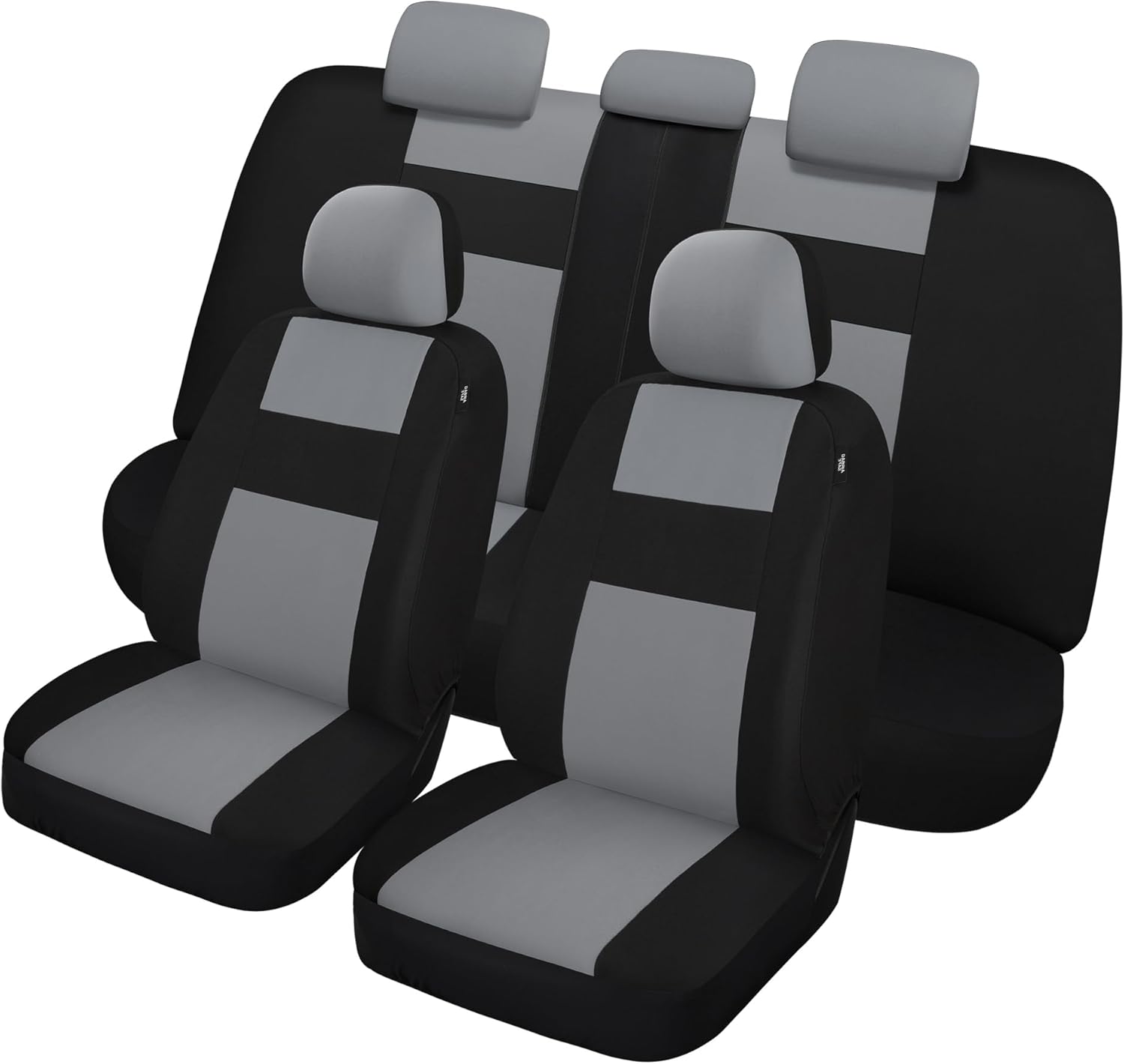 Juego completo de fundas de asiento de automóvil, fundas de asiento de banco dividido delantero y trasero de tela transpirable para automóvil,
