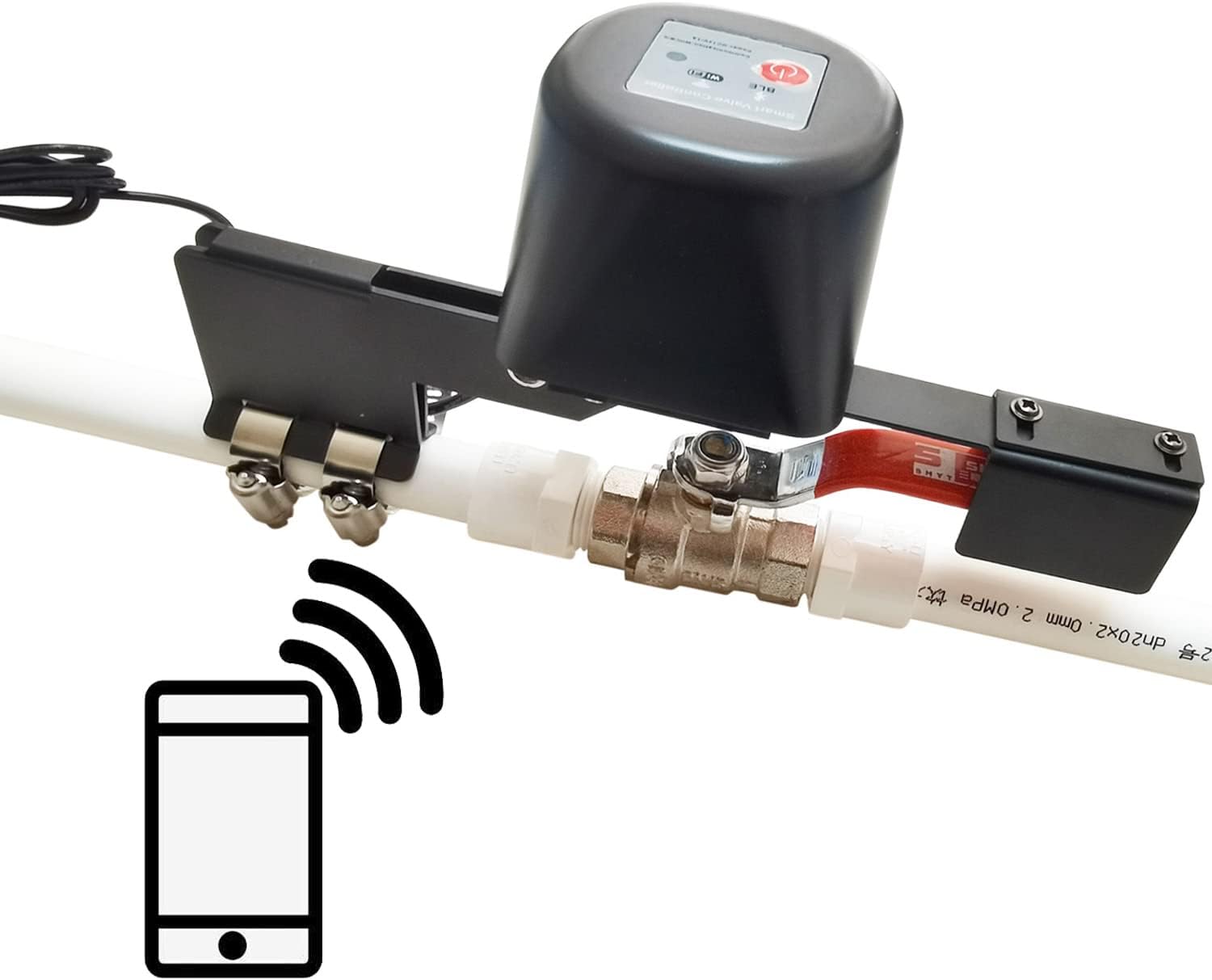 Controlador de válvula WiFi con Bluetooth Smart Water Gas Valve Control remoto automático Control de voz Smart Life y Tuya para Alexa Google