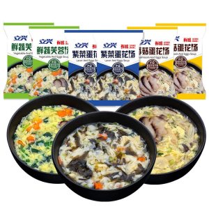 Sopa instantánea de verduras, sopa de hongos de algas marinas, 0.28 ozbolsa, bolsa de verduras liofilizadas, desayuno listo para comer saludable y Sopa instantánea de verduras, sopa de hongos de algas marinas, 0.28 ozbolsa, bolsa de verduras liofilizadas, desayuno listo para comer saludable y