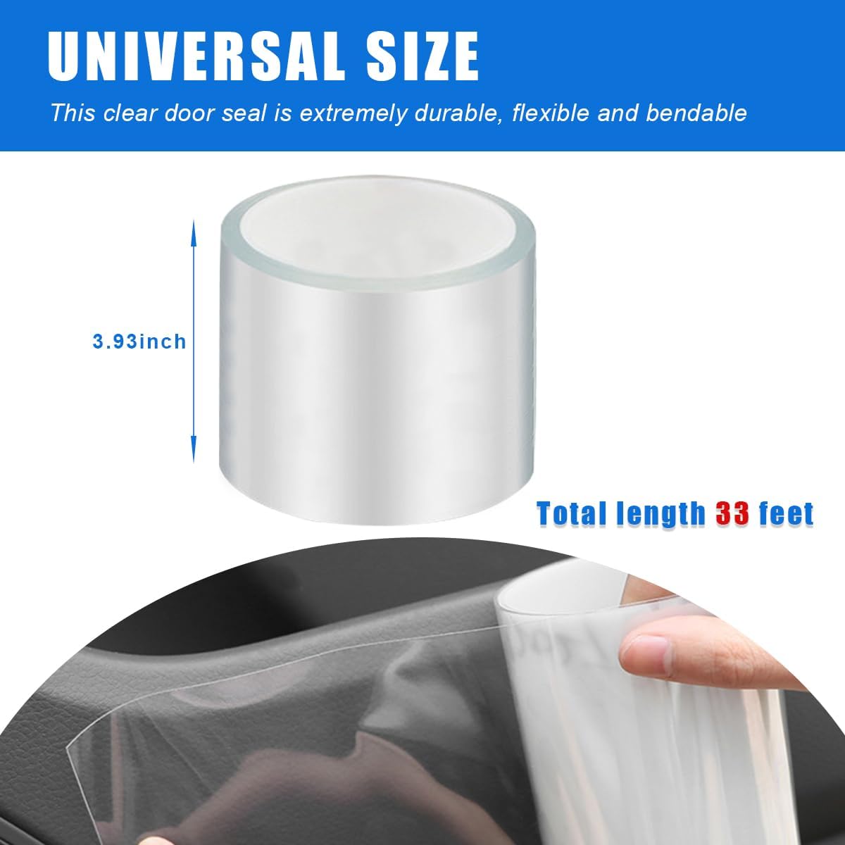 Ziciner Tira protectora para umbral de puerta de automóvil, protector de borde invisible transparente, película protectora de entrada de puerta