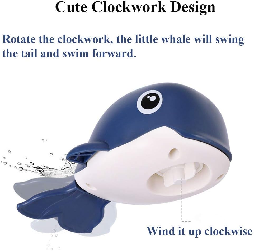 Juguete de baño para niños pequeños Bañera Wind-up Ballena Juguete Mecanismo Natación Ballena Bañera Juguete Agua Juguete (naranja)