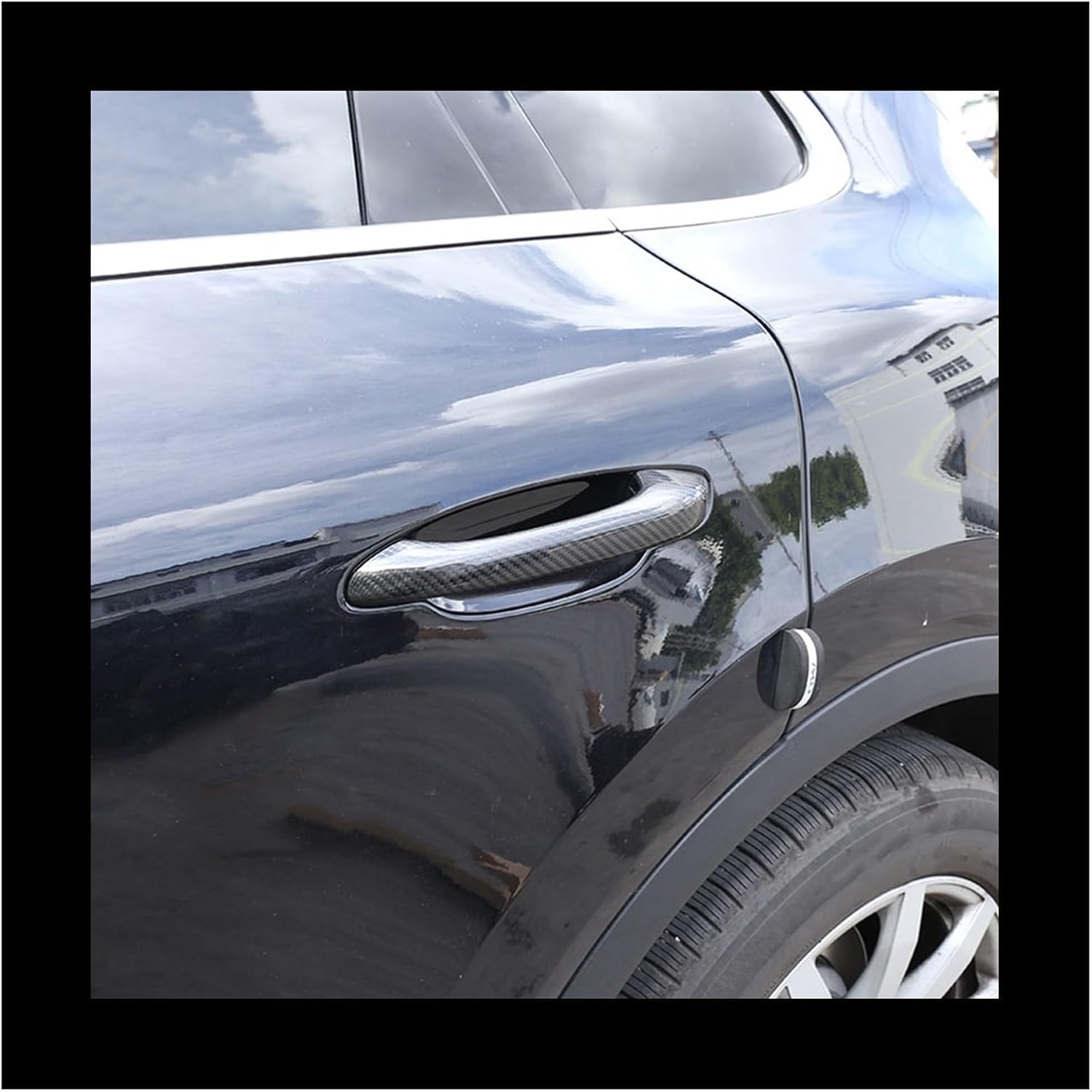 AkosOL Compatible con Porsche Macan 2014-2023 de fibra de carbono seca para manija de puerta exterior de automóvil, accesorios adhesivos (sin