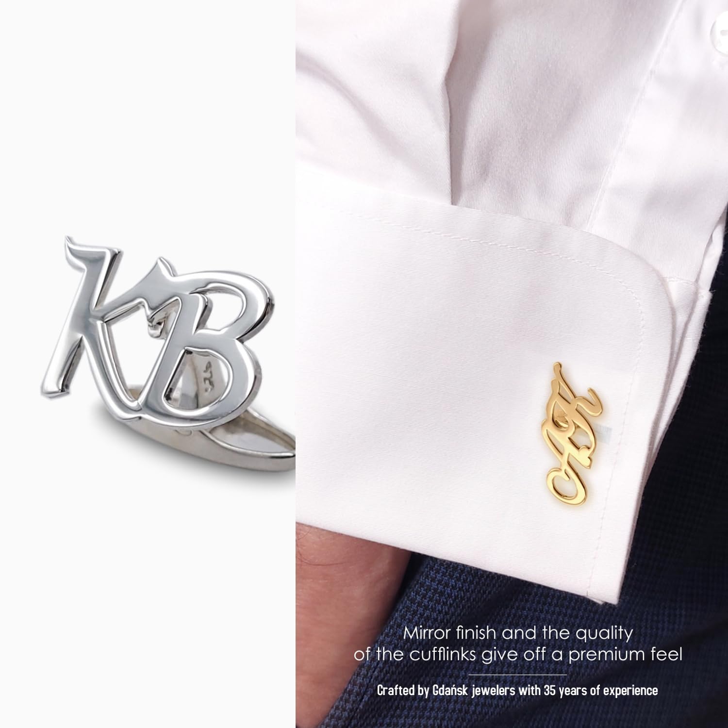 Custom Engraved Cufflinks – A-Z Initial Alphabet Letter Cuff links – Gift for Men Dad Birthday Wedding Groom Groomsmen Anniversary