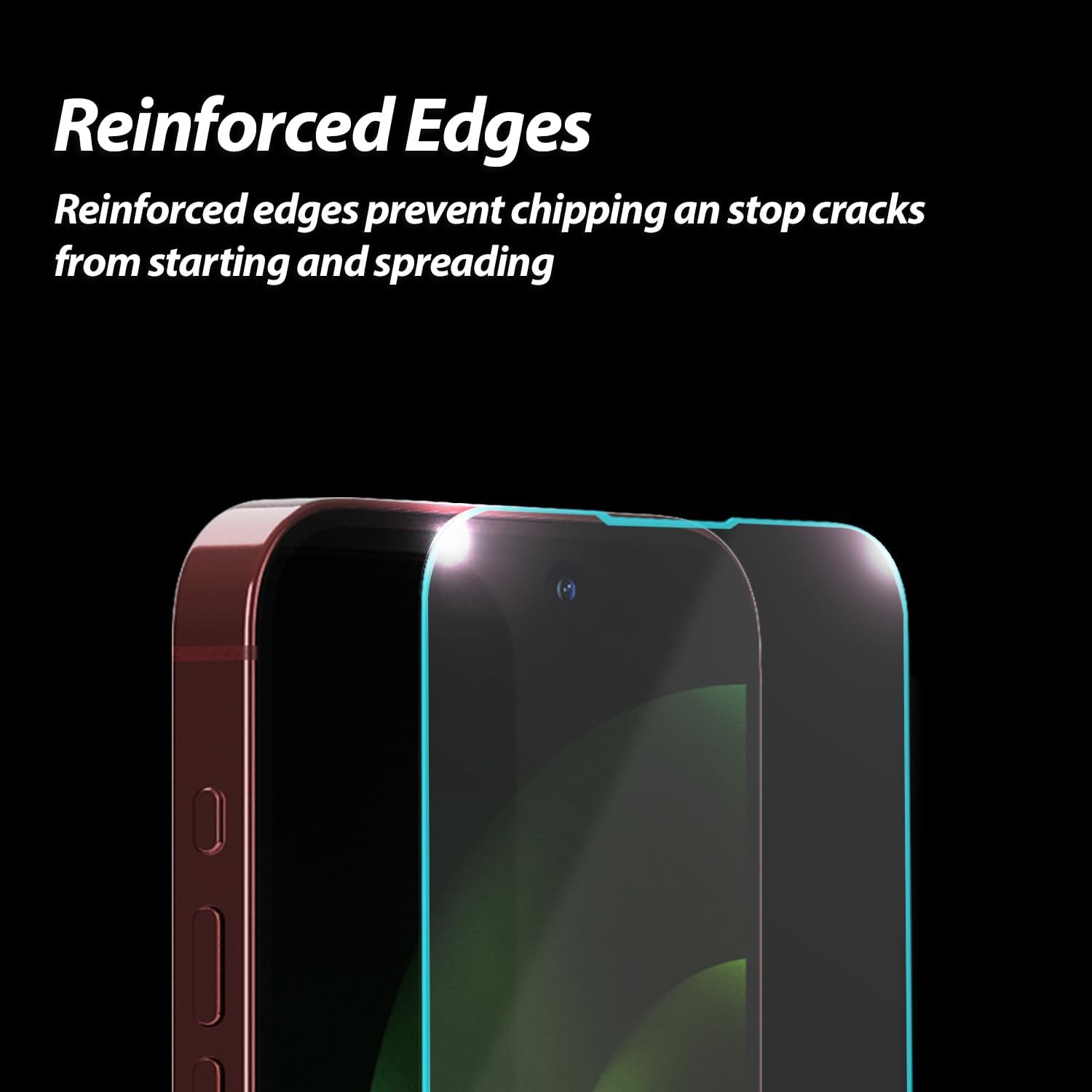 DOME GLASS Whitestone – Protector de pantalla compatible con iPhone 15 Pro Max kit fácil de instalar, protector de pantalla para teléfono