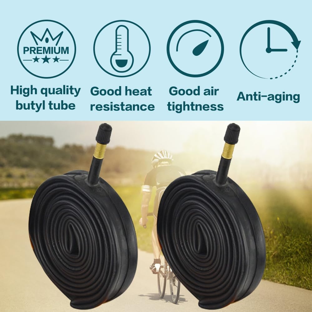 Paquete de 2 neumáticos de bicicleta de 700 x 23C25C28C35C38C Plus tubos interiores de bicicleta, válvula Presta de 1.890 in o válvula Schrader de