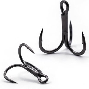 Anzuelos agudos de pesca, color negro, 25 unidades, ganchos triples de acero de alto carbono afilados, ganchos de pesca de repuesto en señuelos Anzuelos agudos de pesca, color negro, 25 unidades, ganchos triples de acero de alto carbono afilados, ganchos de pesca de repuesto en señuelos