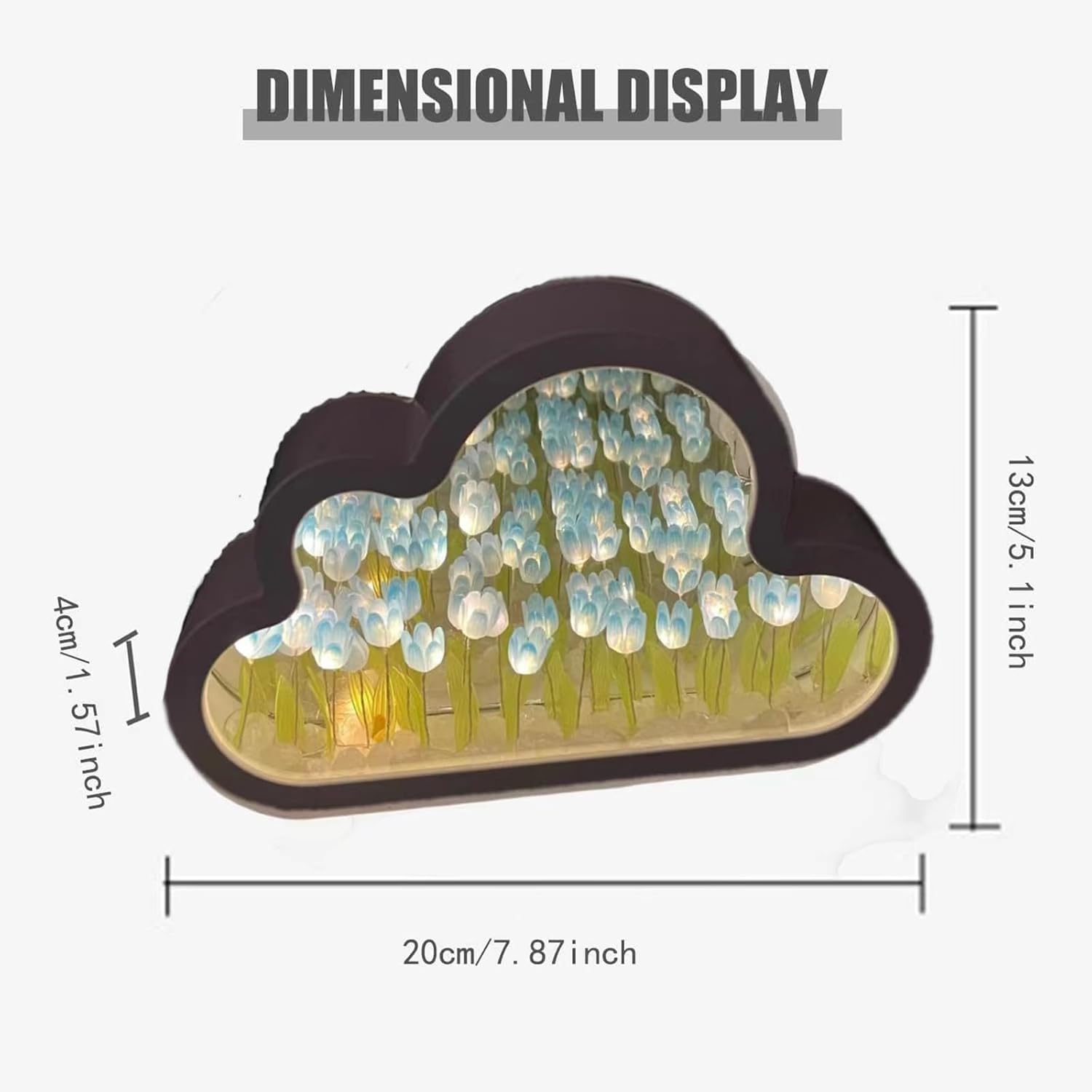 Espejo de tulipán de nube de 20 flores, luz nocturna de tulipán, lámpara LED para decoración de dormitorio para adolescentes, regalo creativo para