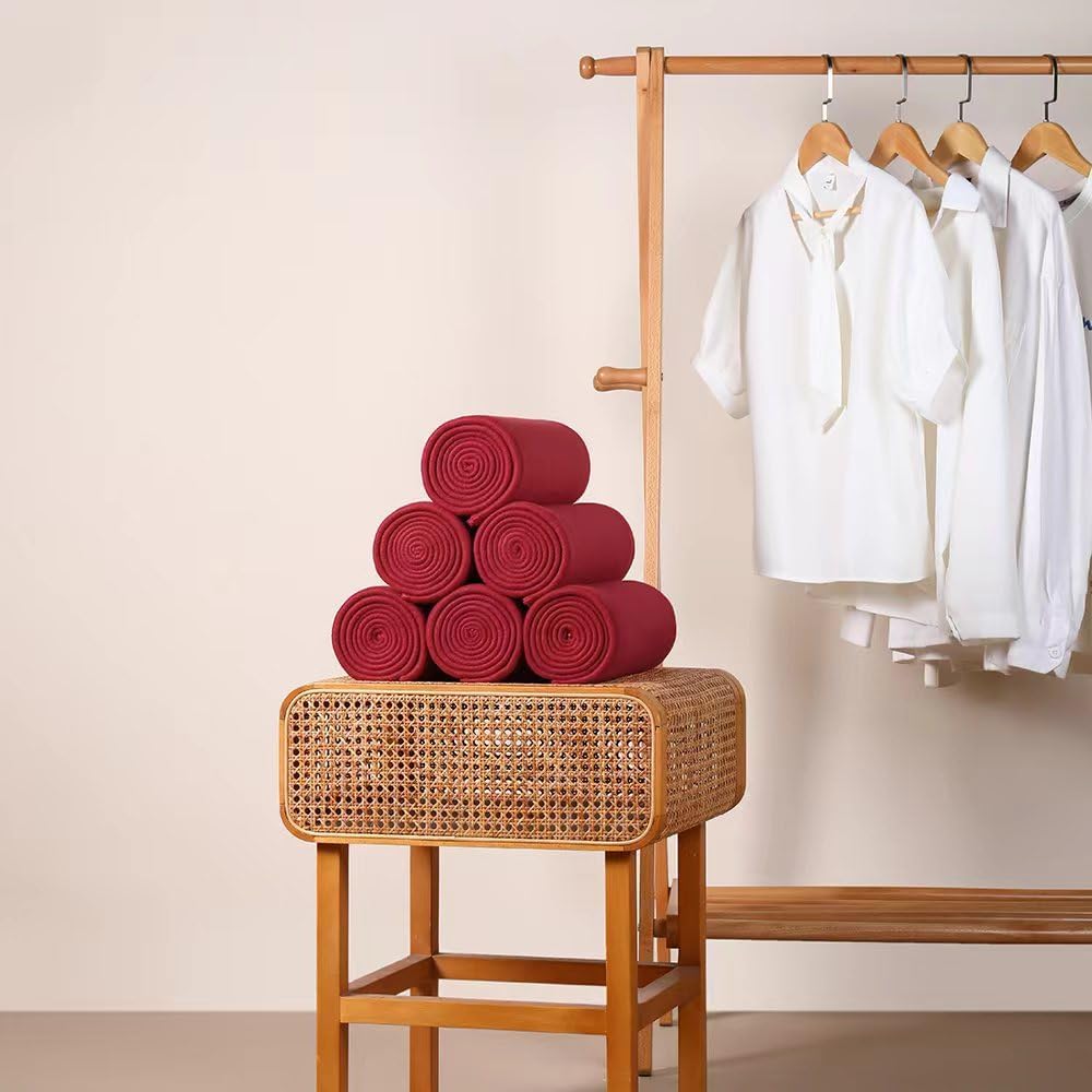 Manta polar (rojo vino, paquete de 6-50 x 60 pulgadas)