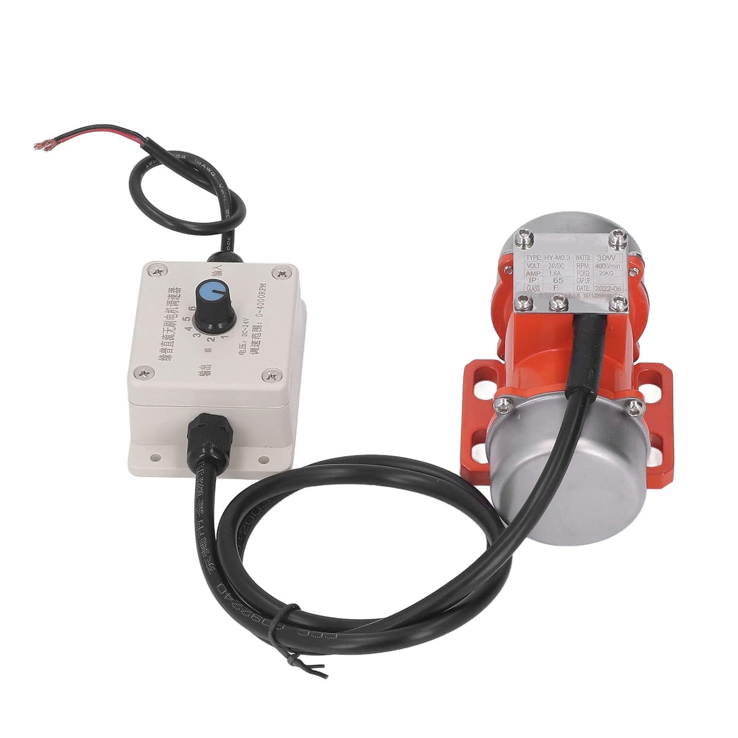 Hilitand Motor de vibración DC fuerza excitante pequeño motor eléctrico con controlador de velocidad sin escobillas 30W 4000RPM DC 12V 2.1A