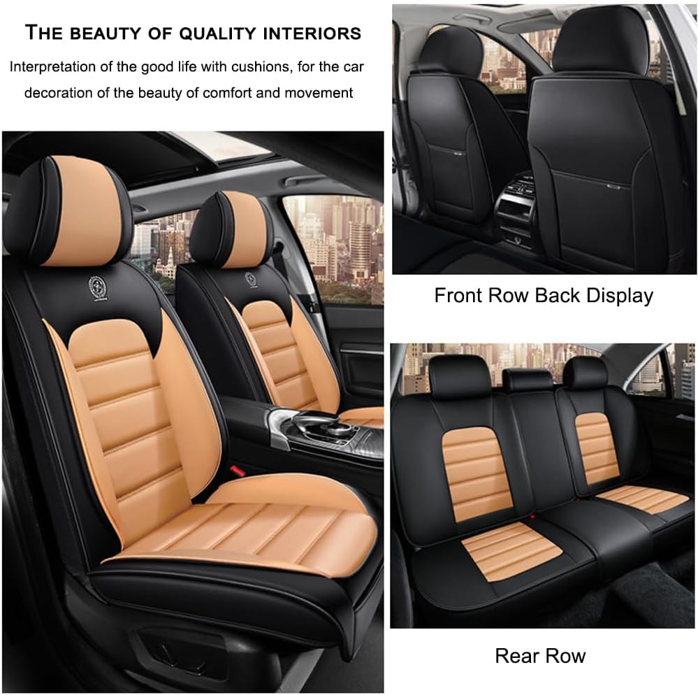 5 fundas de asiento para Chevy Aveo 2005-2023, fundas de asiento de automóvil de cuero, impermeables, antideslizantes, suaves, cómodas y de alta