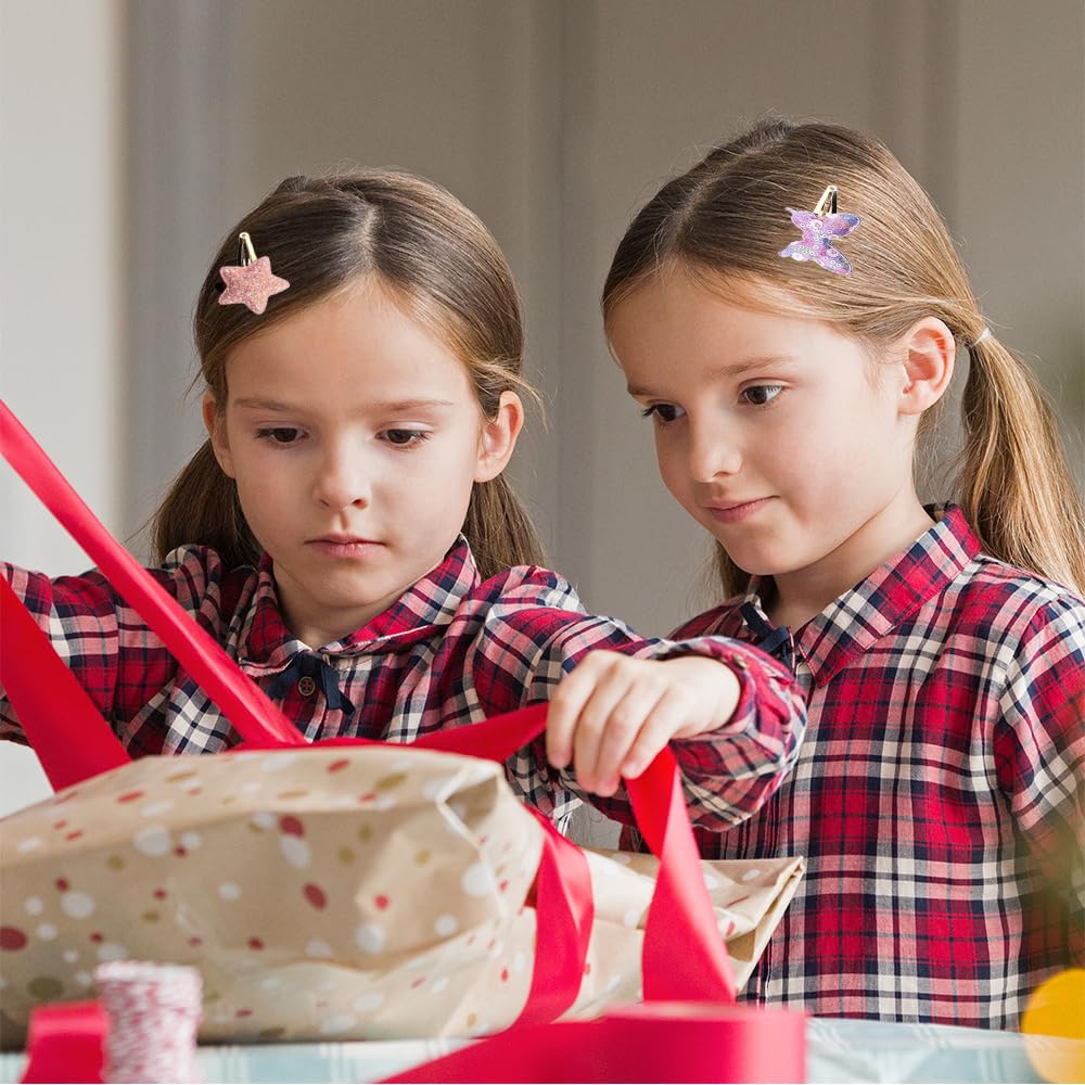 Paquete de 2010 pares de pinzas para el cabello para niñas, corona de estrella, corazón, mariposa, pasadores de pelo para niños, clip de lentejuelas