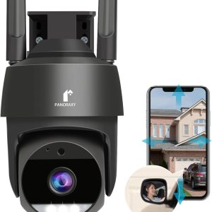 Cámaras de seguridad para exteriores 3K 5MP Detección de movimiento AI y sirena, vista de 360 PTZ, IP66, seguimiento automático, conversación de 2 Cámaras de seguridad para exteriores 3K 5MP Detección de movimiento AI y sirena, vista de 360 PTZ, IP66, seguimiento automático, conversación de 2