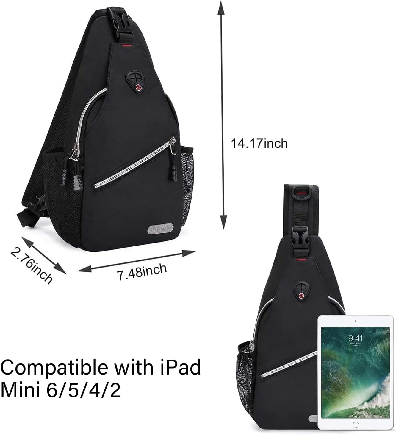 MOSISO – Minimochila bandolera, pequeña mochila de senderismo para viajes al aire libre, bolsa de deporte de estilo informal
