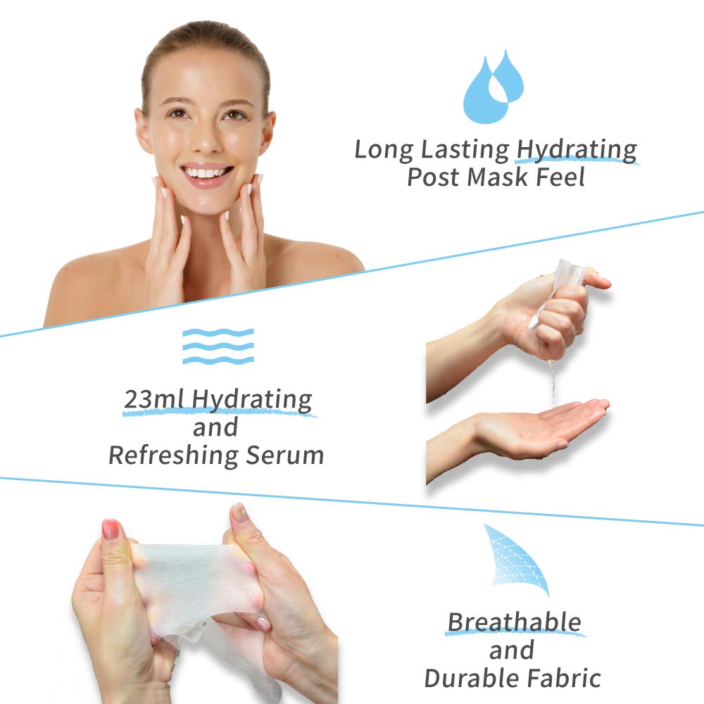 My Beauty Diary Máscara facial ultra hidratante de ácido hialurónico (8 hojas), versión en inglés