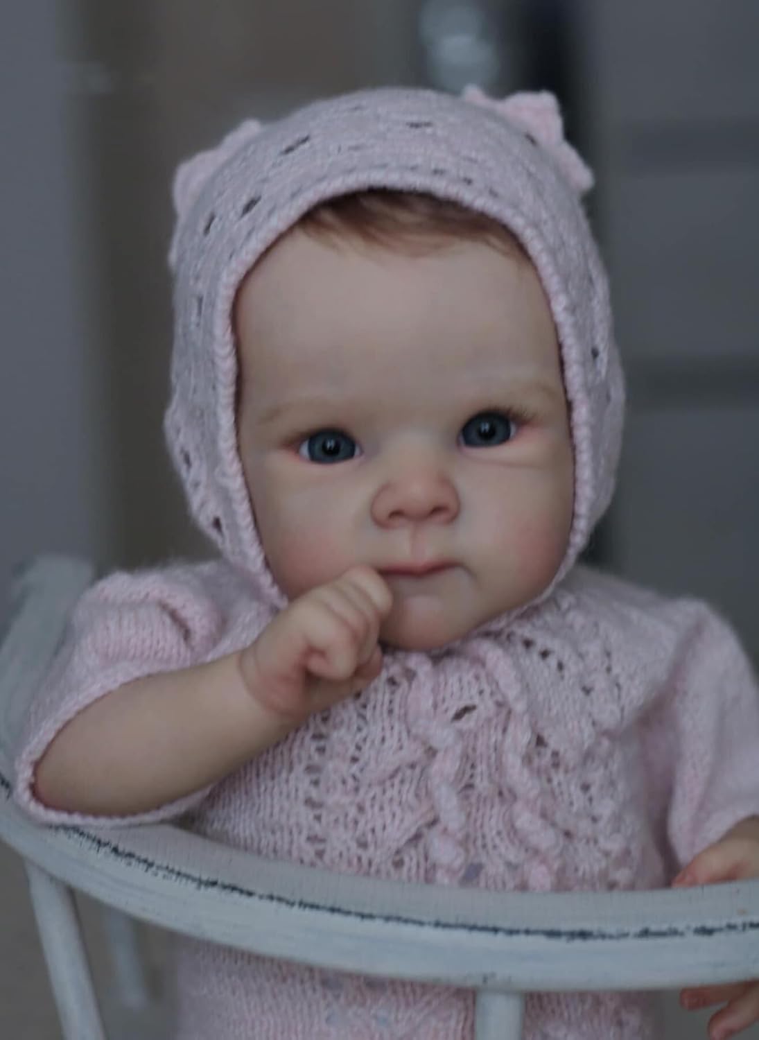 Pinky – Muñeca realista de bebé Reborn de 18 pulgadas de vinilo de silicona de vinilo realista para recién nacidos, regalo para niños a partir de 3