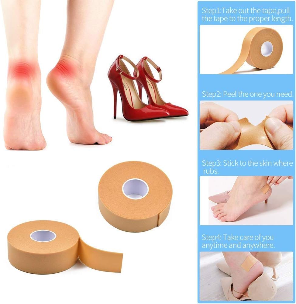 Cinta para el talón, protector de agarre impermeable de primeros auxilios para zapatos, almohadillas de cojín de pies para prevención resistente al