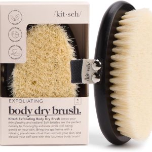 Kitsch Cepillo corporal de cepillado en seco y exfoliante corporal, masajeador de drenaje linfático con cerdas veganas suaves para piel sensible, Kitsch Cepillo corporal de cepillado en seco y exfoliante corporal, masajeador de drenaje linfático con cerdas veganas suaves para piel sensible,