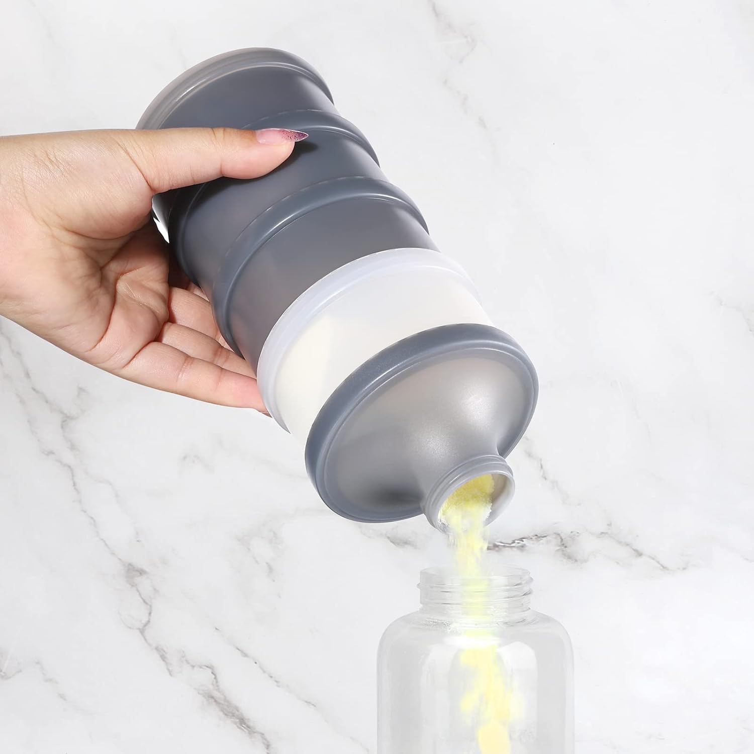 Accmor Dispensador de fórmula de 2 piezas para llevar, contenedor de fórmula portátil apilable para llevar, sin BPA, para leche en polvo para bebés