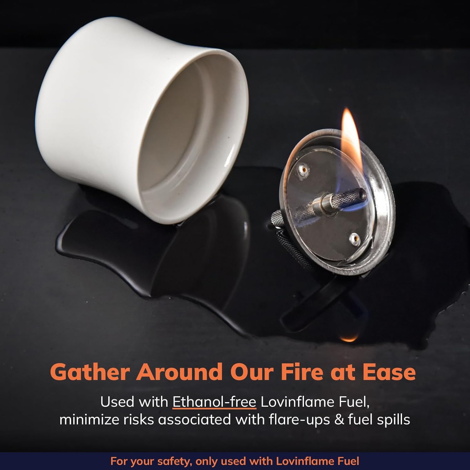 LOVINFLAME Velas de cerámica con perlas para regalo, portátil, de mesa, calentador de patio, chimenea, decoración interior del hogar, sin humo, solo