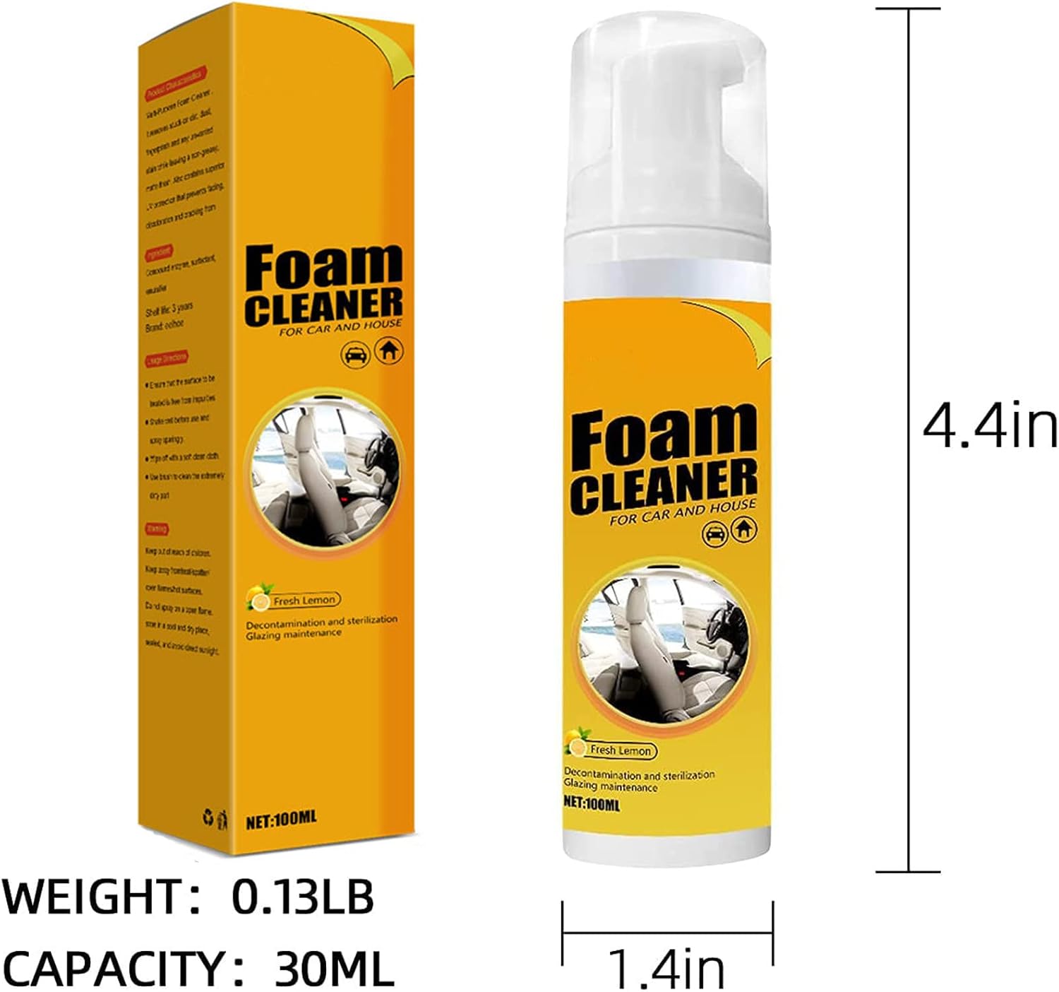 Amplesunshine Limpiador de espuma, limpiador multifuncional de espuma para automóvil, potente kit de eliminación de manchas, espuma limpiadora de