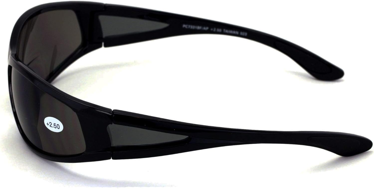 V.W.E. Lentes de sol de lectura bifocales para hombre, lentes de sol envolventes casi invisibles para exteriores