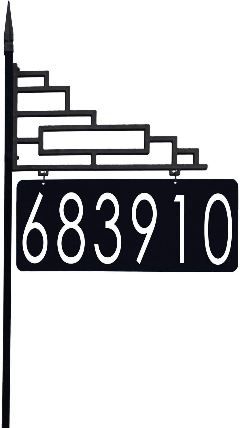 Señal de dirección 911 para yarda 911 hecha a mano, extra grande, hecho a mano, números de 6 pulgadas en ambos lados, poste de 58 pulgadas, XL