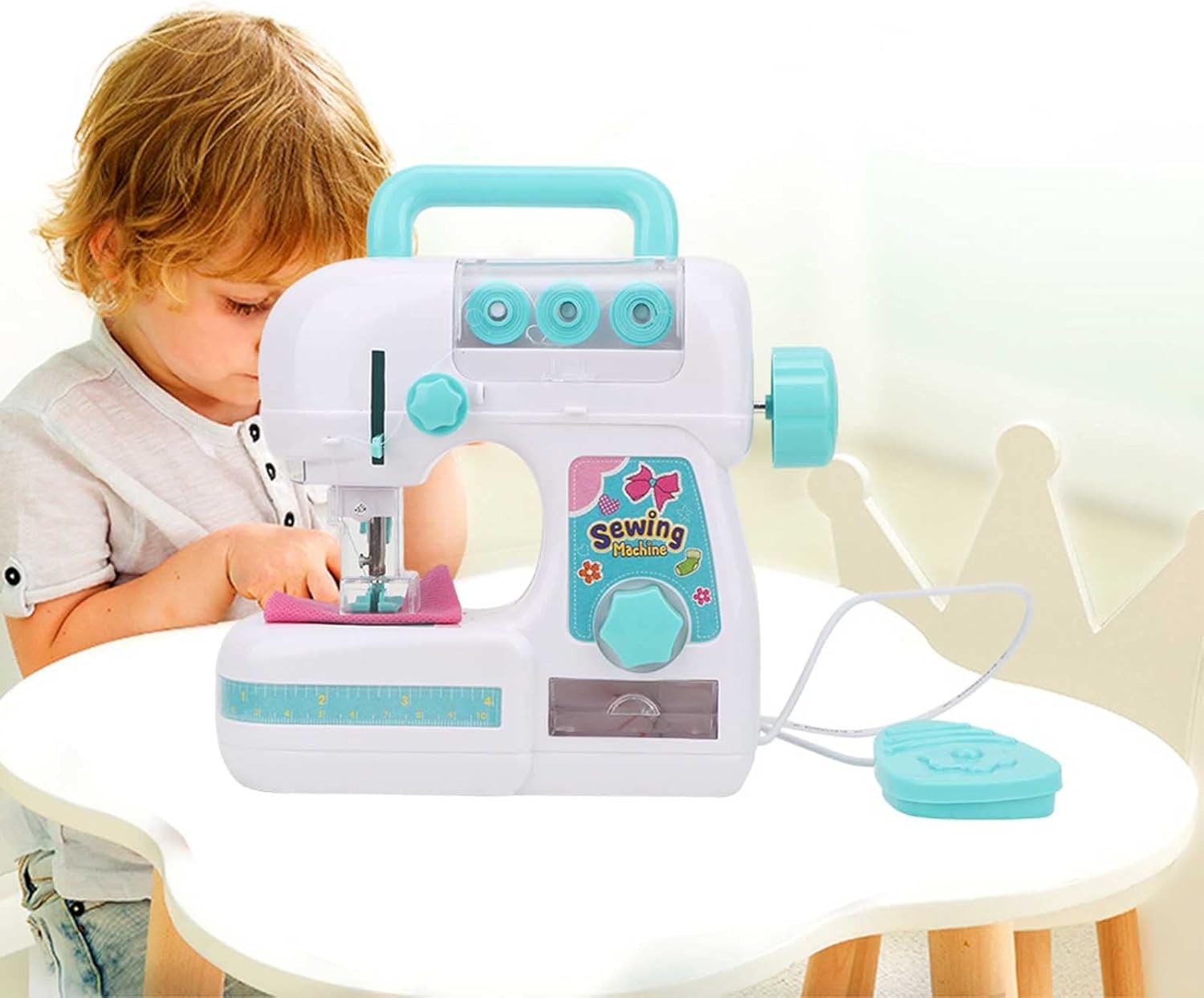 Bnineteenteam Mini máquina de coser, máquina de coser niños juguete para niñas niños