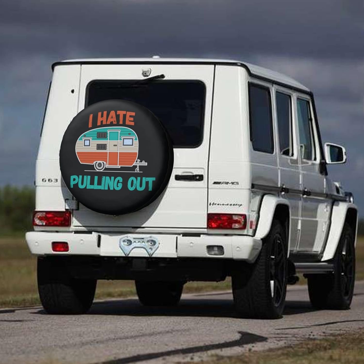 Cubierta de llanta de repuesto para neumáticos de caravana, protectores de neumáticos para remolque, RV, SUV, camión, remolque de viaje (I Hate Pull