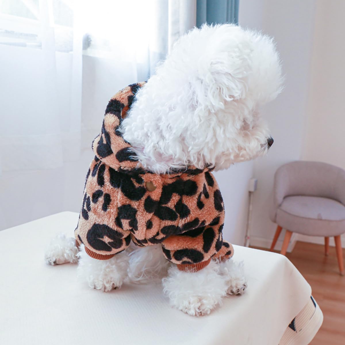 Suéter para perros pequeños, niñas y niños, sudadera con capucha de invierno para perros pequeños, sudadera cálida y esponjosa para clima frío,