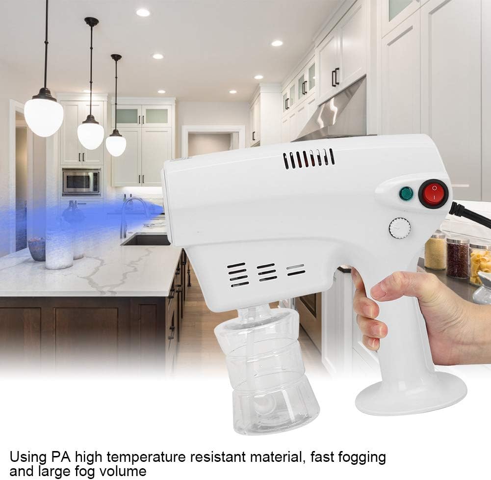 Pulverizador eléctrico, pistola pulverizadora eléctrica, nano atomizador recargable de mano, nano rociador ajustable, luz azul, 1200 W, 10.1 fl oz,