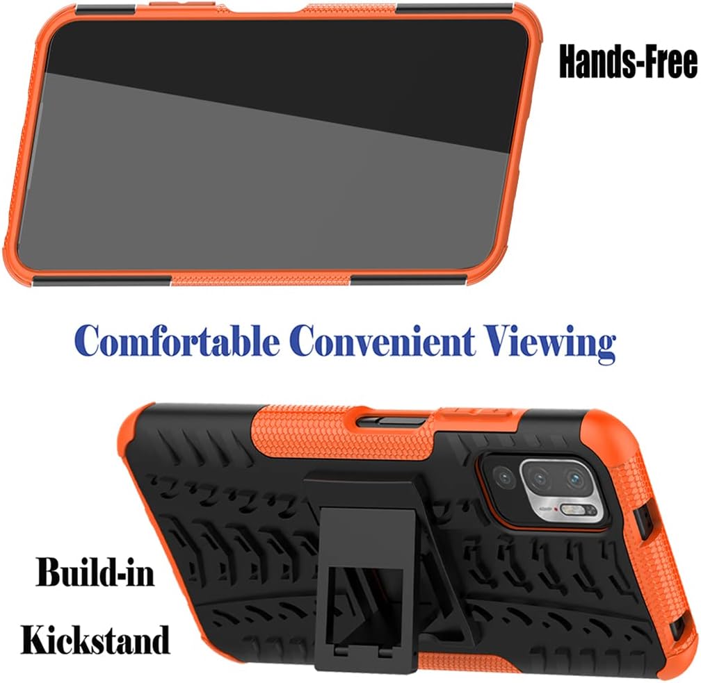 Para Redmi Note 10 5GPoco M3 ProRedmi Note 10T 5G M2103K19G Funda de teléfono, con Kickstand Hard PC Back Cover Soft TPU Dual Layer Protection Phone