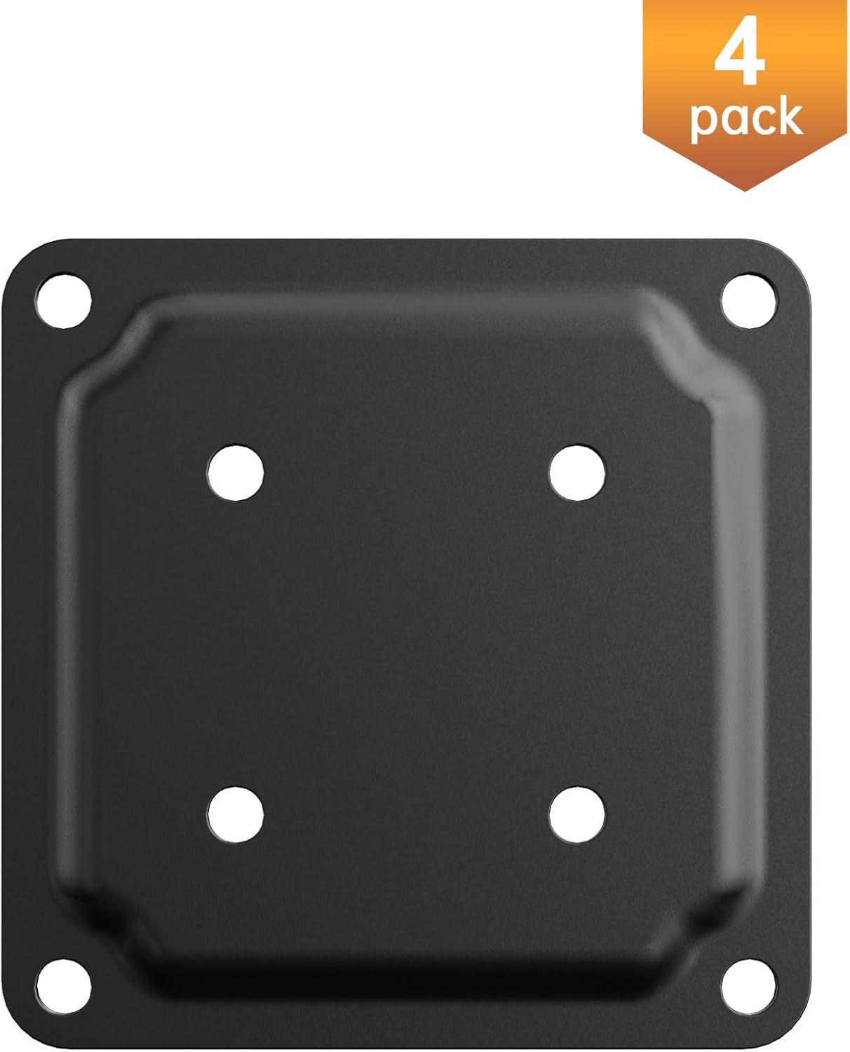FOROIRON Paquete de 4 conectores de placa de poste de madera de 4 x 4 pulgadas, base de poste de cubierta con recubrimiento en polvo, base de