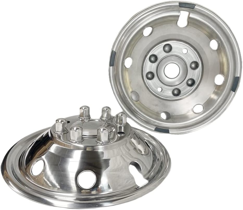 4 simuladores de rueda de 16 pulgadas compatibles con Ford F350 1974-1998 E350E450 1992-2021 Dodge Ram 3500 1974-1999, tapones de 8 lengüetas, 8