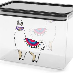 Divertidos recipientes de almacenamiento de alpaca con llama, caja de plástico transparente con tapas, contenedores reutilizables para cocina, Divertidos recipientes de almacenamiento de alpaca con llama, caja de plástico transparente con tapas, contenedores reutilizables para cocina,
