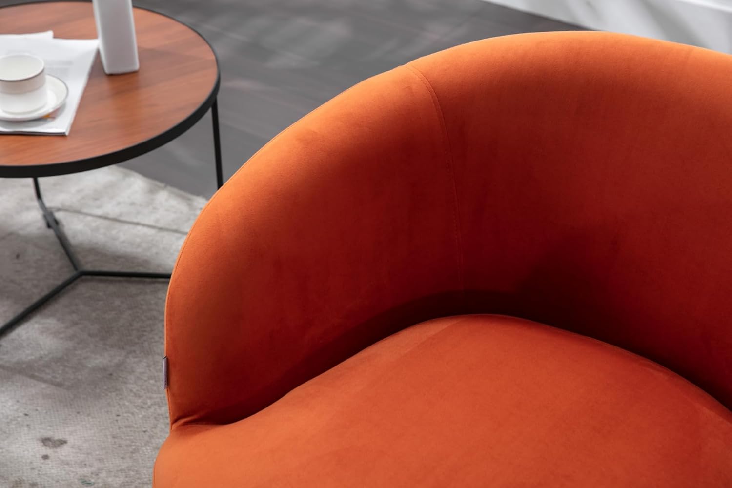 Silla giratoria de barril para sala de estar, moderna silla de terciopelo para sala de estar, silla de club giratoria de 360 grados, sillón de ocio