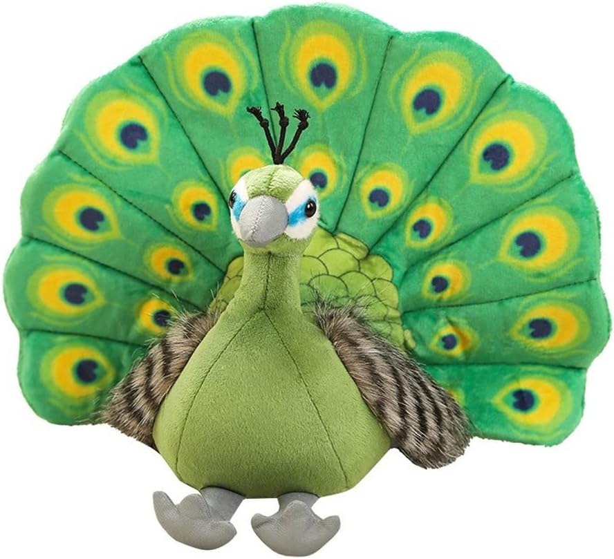 Bonito juguete de peluche Kawaii de pavo real, lindo muñeco de peluche suave de animal Peahen, bonito regalo de decoración de cumpleaños para el