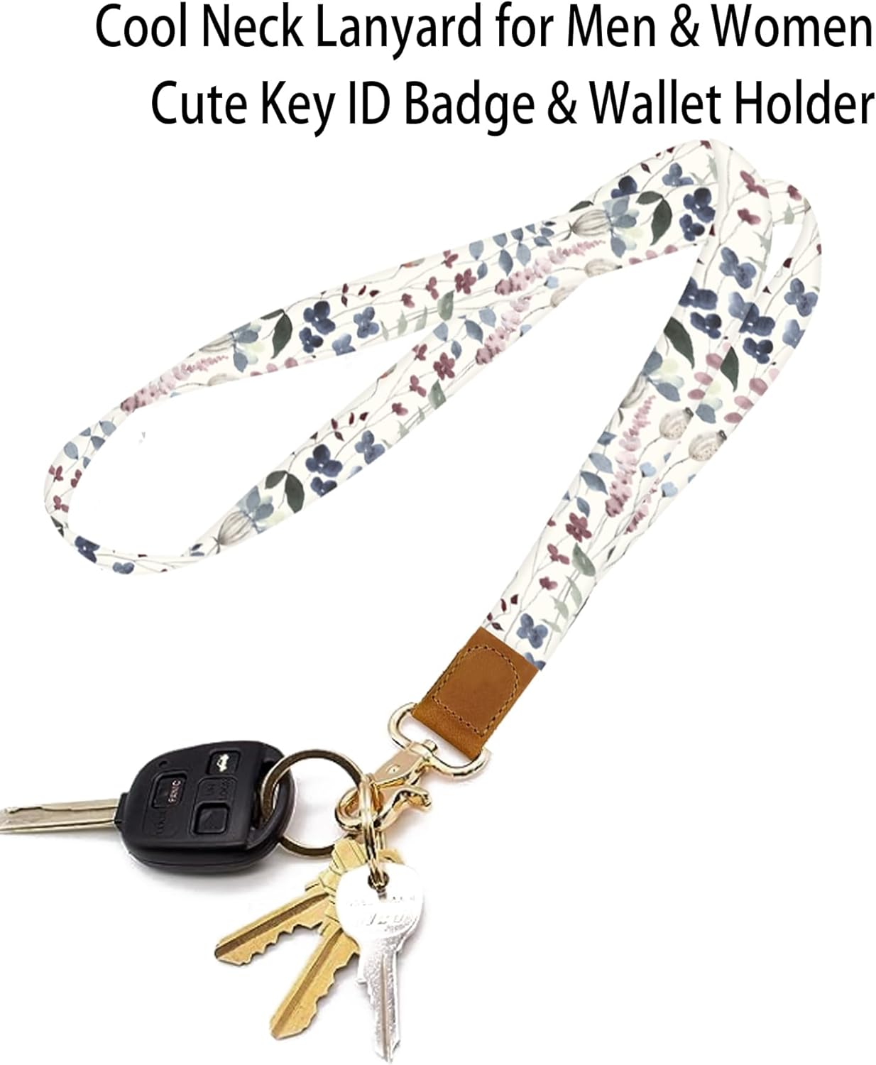 NUGGHU Cordones para llaves, llavero largo duradero para mujeres y hombres, lindo cordón para el cuello para soporte de tarjetas de identificación,