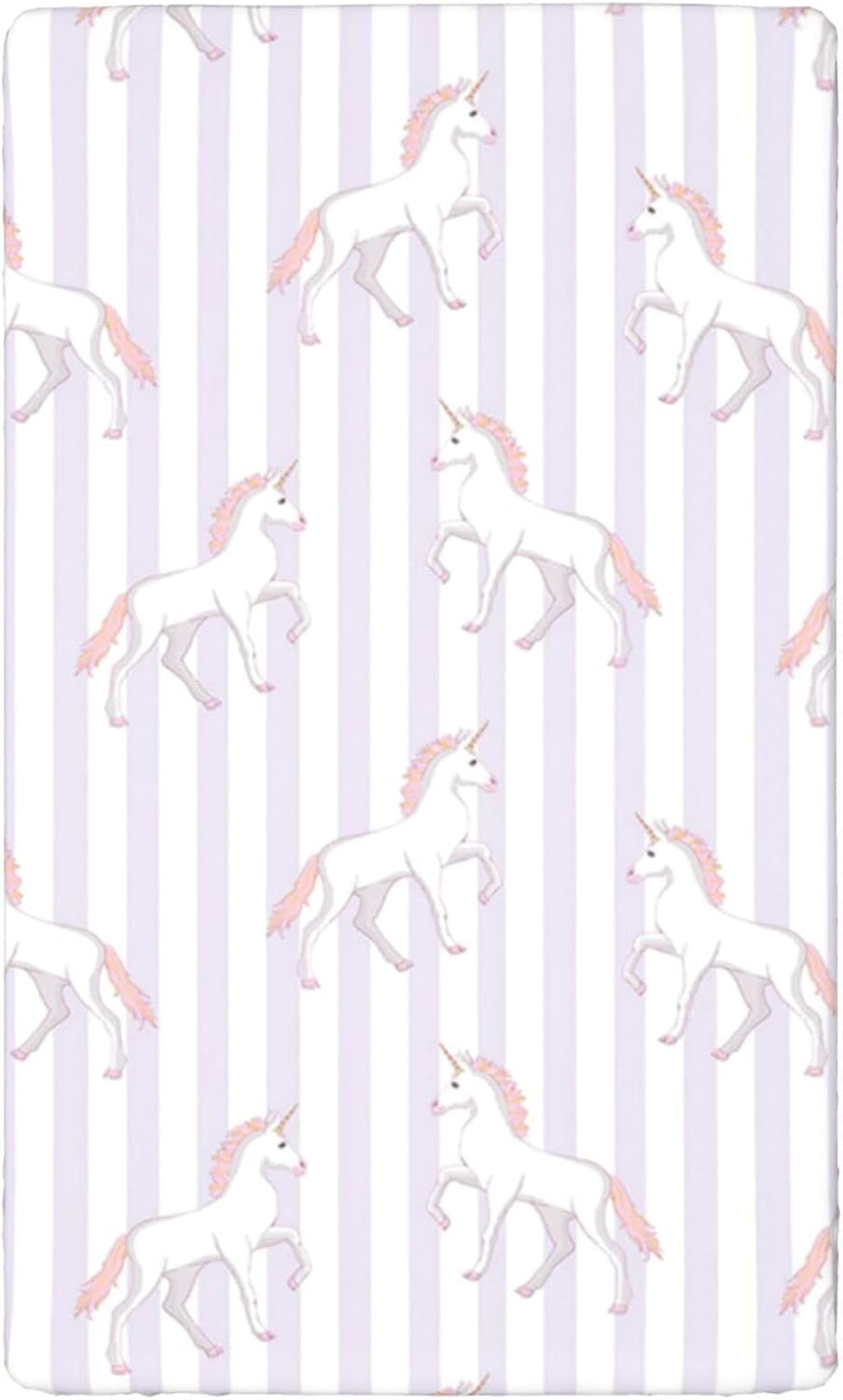 Sábanas bajeras ajustables para cuna con temática de fiesta de unicornio, sábanas portátiles para cuna, suaves y transpirables, sábanas para cuna de
