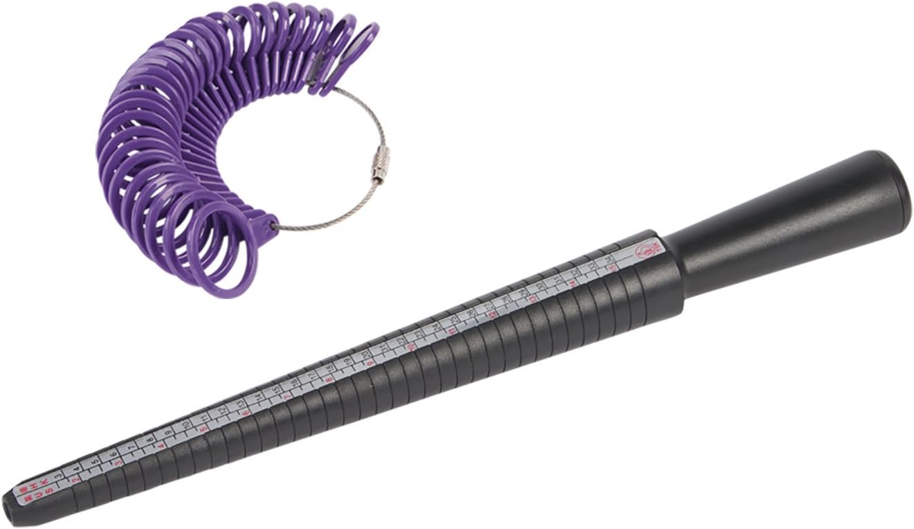 Kit de medición de tamaño de anillo, incluye varilla de medición y anillos de tamaño de dedo
