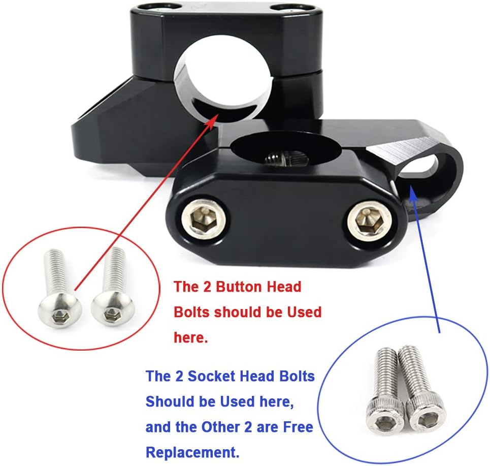 Xitomer Elevadores de manillar de 1.000 in de 1 pulgada con abrazaderas, apto para Shadow 600750, XV1700 96-10  XVZ1300, M50, Motocicleta ATV Dirt