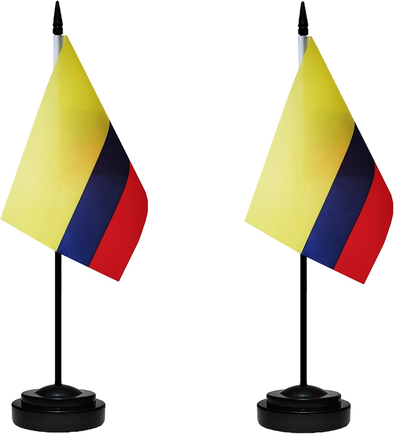 Juego de banderas colombianas de lujo para escritorio de Colombia, pequeñas banderas de escritorio colombianas en miniatura con poste sólido, base