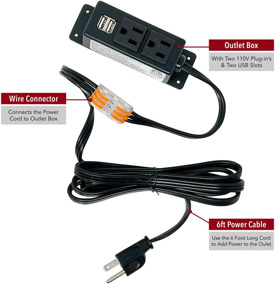 Stealth Kit de toma múltiple para cargar accesorios eléctricos y añadir energía dentro de cajas fuertes para armas y cajas fuertes para el hogar con
