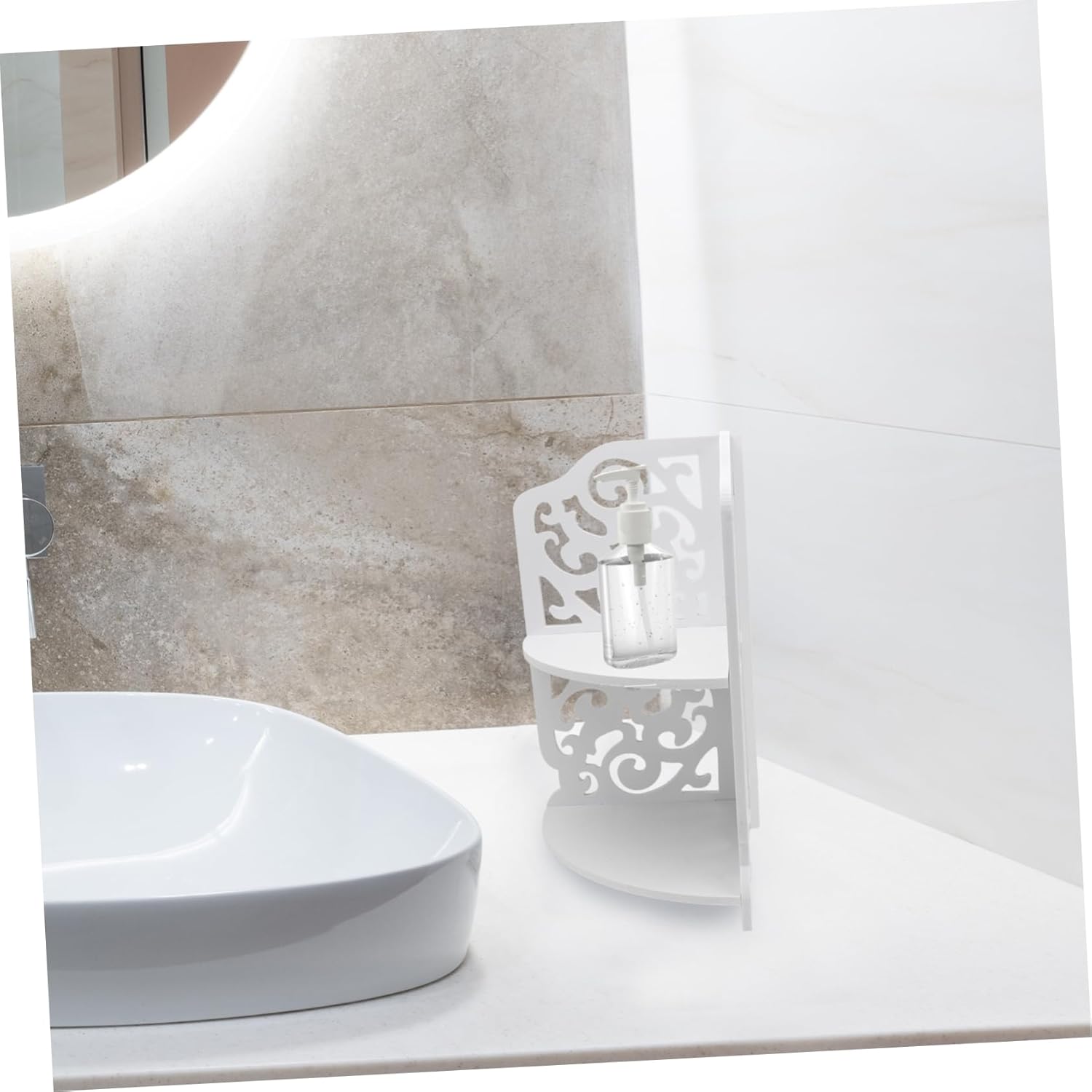 Cabilock Organizador de cocina para el hogar, decoración de baño, almacenamiento blanco, estante multifunción, organizador de artículos para el
