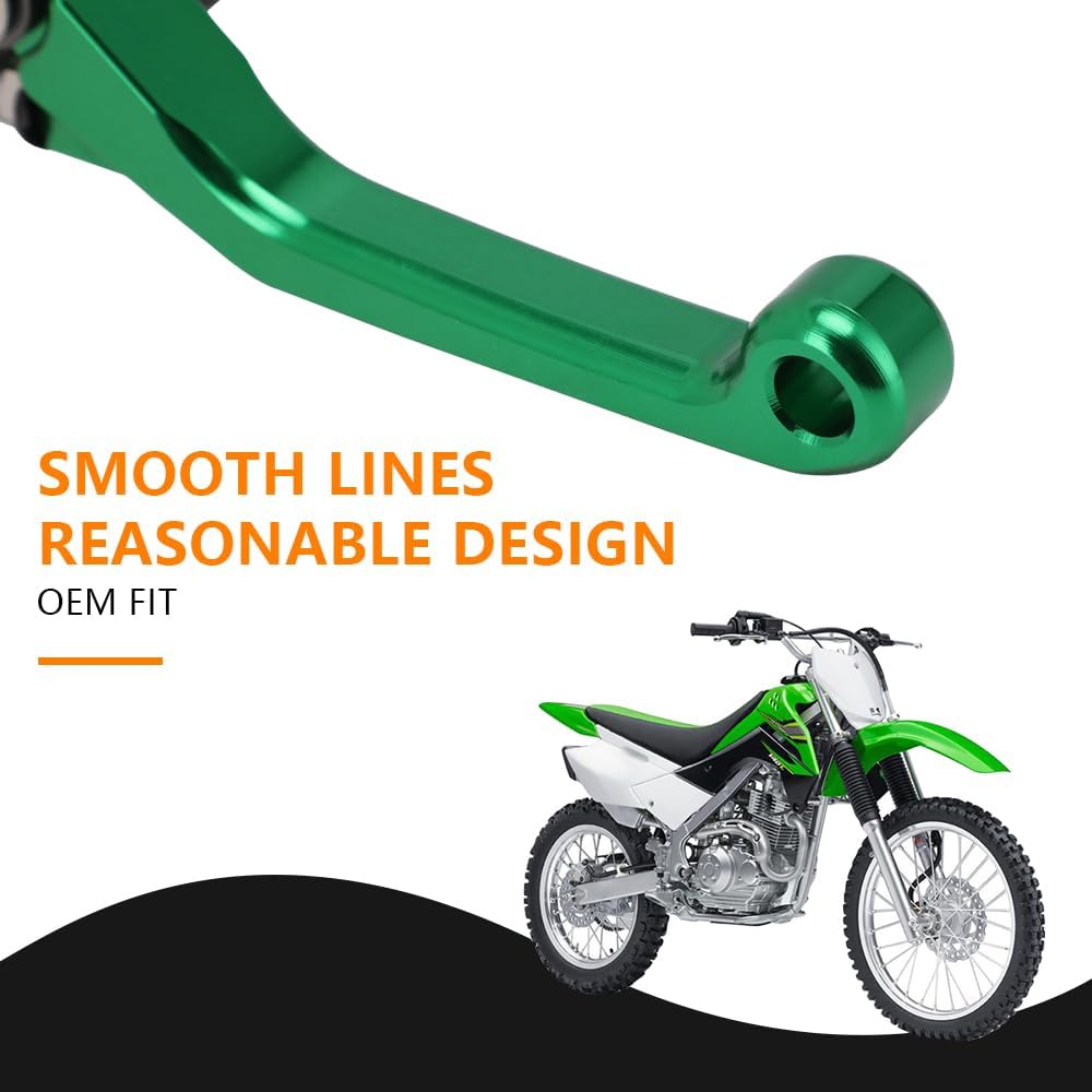 JFG RACING Palanca de freno de motocicleta Palancas plegables CNC para KLX 110 KLX110 KLX110L 2010-2023 Verde