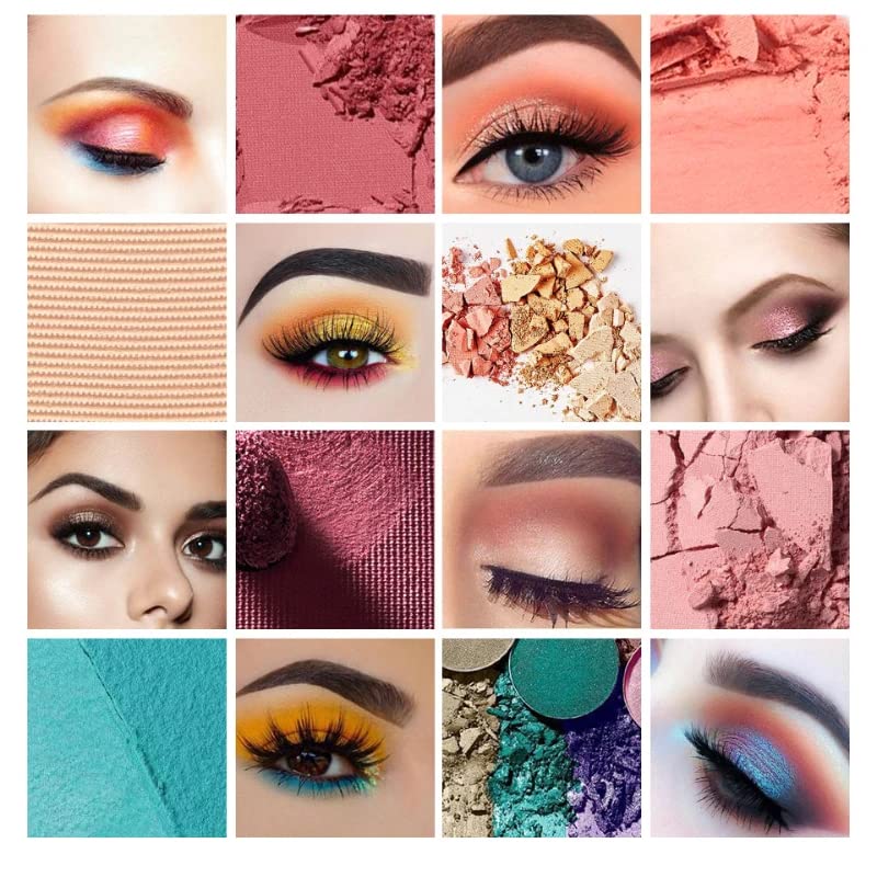 VERONNI Paleta de sombras de ojos profesional de 65 colores, altamente pigmentada con purpurina metálica brillante mate, ultra mezclable, color