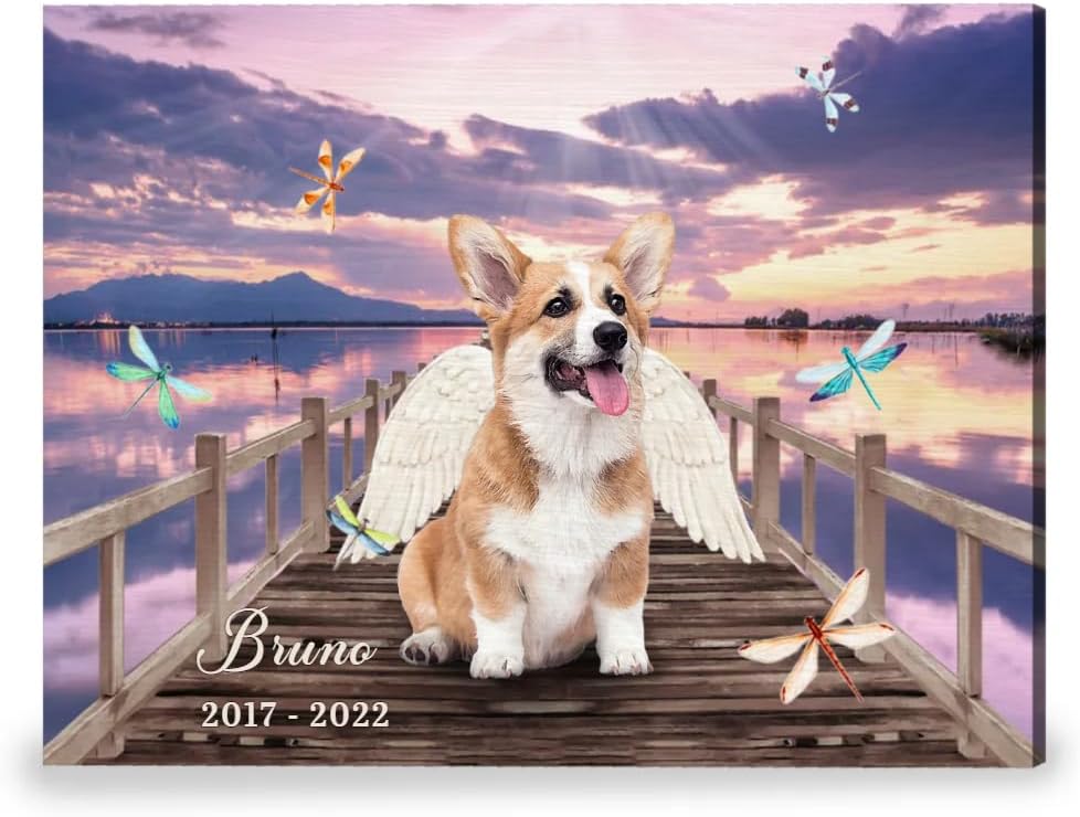 Lienzo conmemorativo personalizado para los amantes de los perros, póster de fotos de perro en lienzo en memoria amorosa, regalos conmemorativos