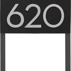 Placa de dirección horizontal flotante moderna de 6 pulgadas con estacas de césped, letrero de dirección montado, letrero de números de casa, Placa de dirección horizontal flotante moderna de 6 pulgadas con estacas de césped, letrero de dirección montado, letrero de números de casa,