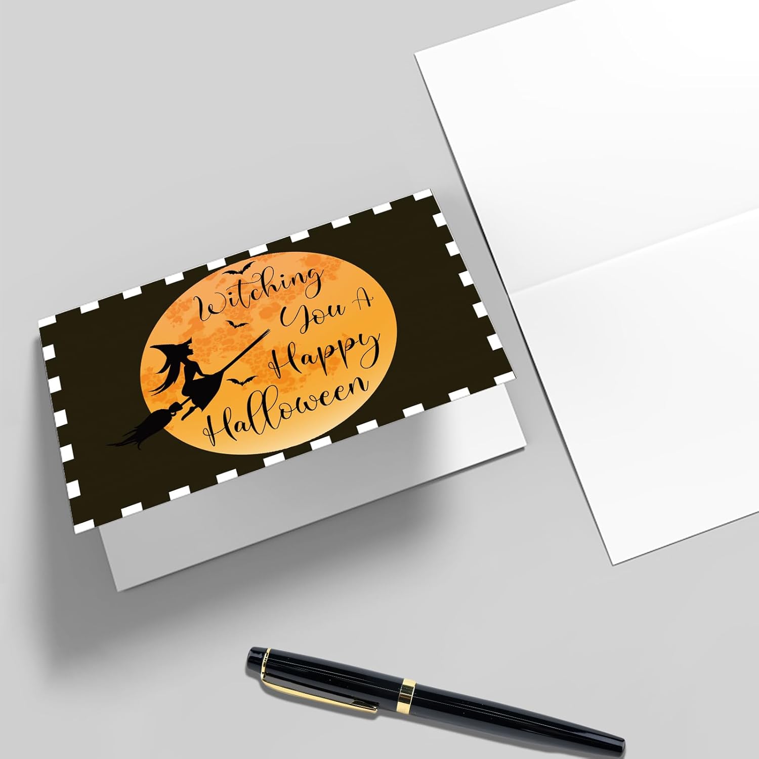Qiliji Divertida tarjeta de Halloween para él, tarjeta de Halloween de bruja, tarjeta de Halloween de mago, tarjeta de juego de palabras de