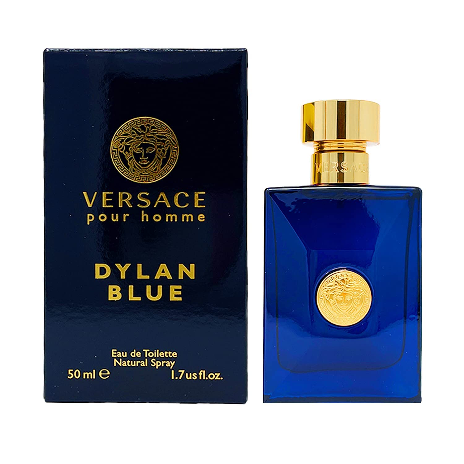 Versace Dylan Blue Eau De Toilette Spray para hombre, 1.7 onzas